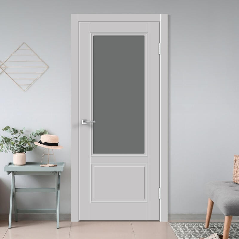 Светло-серый, 800х2000, R, врезка п/з. 1895Р, без врезки п/петли, стекло Мателюкс Графит, б/отв. п/фурнитуру