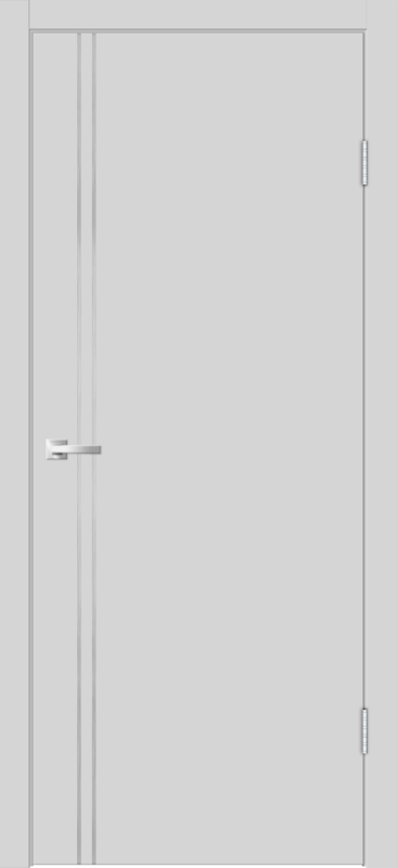 Светло-серый, 700х2000, LR, б/врезки замка и петель, молдинг цвет алюм.