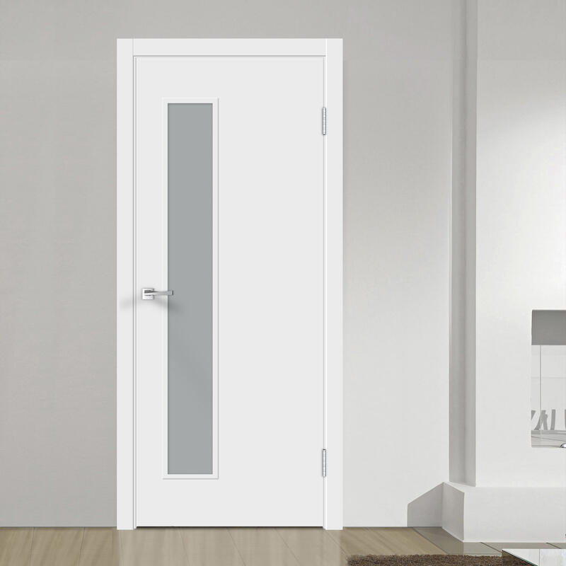 Белый, 600х2000, LR, б/врезки замка и петель, стекло Мателюкс