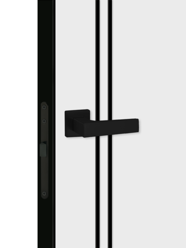 Белый, 700х2000, LR, б/врезки замка и петель, кромка с 4х ст., цвет чёрный, молдинг цвет черный