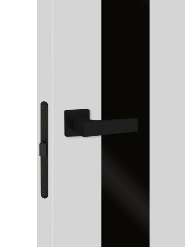 Светло-серый, 800х2000, LR, б/врезки замка и петель, стекло Лакобель черное