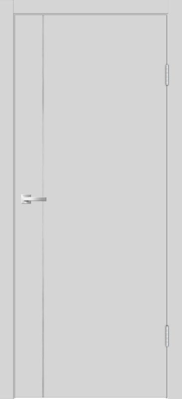 Светло-серый, 800х2000, LR, б/врезки замка и петель, молдинг цвет алюм.