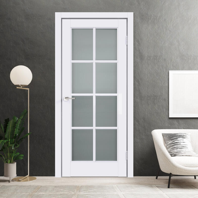 Белый, 600х2000, LR, б/врезки замка и петель, стекло прозр. каленое