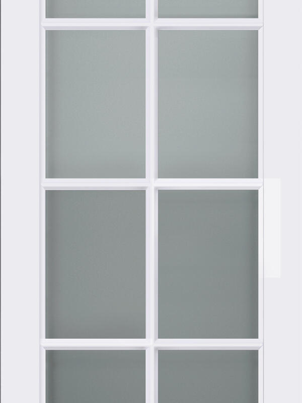 Белый, 900х2000, LR, б/врезки замка и петель, стекло прозр. каленое