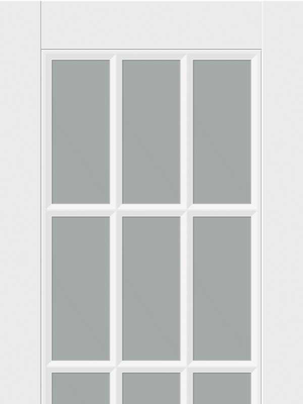 Белый, 800х2000, LR, б/врезки замка и петель, стекло Мателюкс