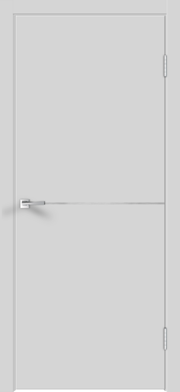 Светло-серый, 800х2000, LR, б/врезки замка и петель, молдинг цвет алюм.