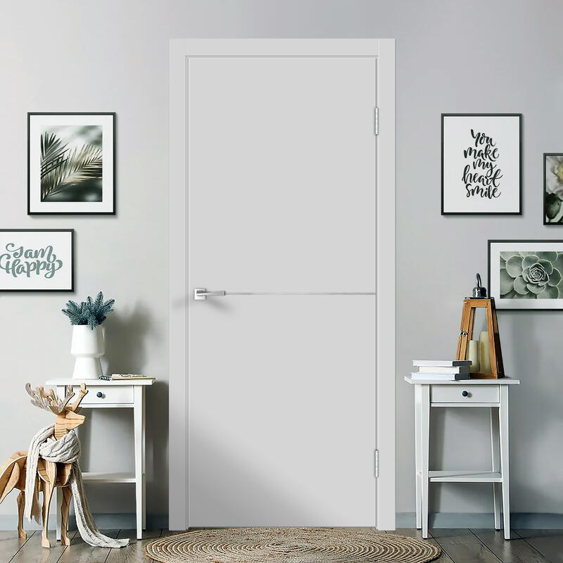 Светло-серый, 800х2000, LR, б/врезки замка и петель, молдинг цвет алюм.