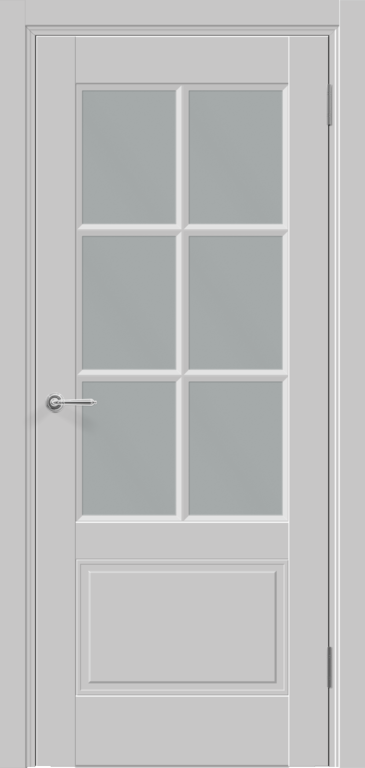 Светло-серый, 800х2000, LR, б/врезки замка и петель, стекло Мателюкс