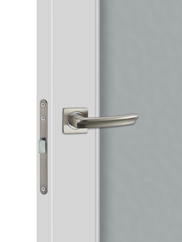 Светло-серый, 600х2000, LR, б/врезки замка и петель, стекло Мателюкс