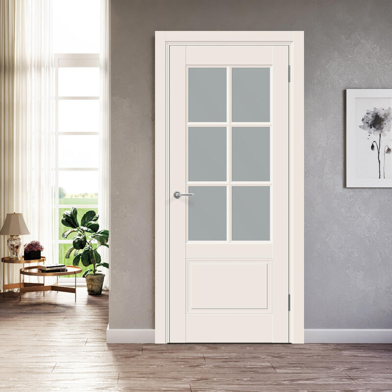 Слоновая кость, 800х2000, LR, б/врезки замка и петель, стекло Мателюкс