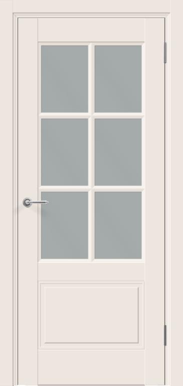 Слоновая кость, 900х2000, LR, б/врезки замка и петель, стекло Мателюкс