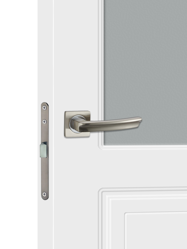 Белый, 600х2000, LR, б/врезки замка и петель, стекло Мателюкс