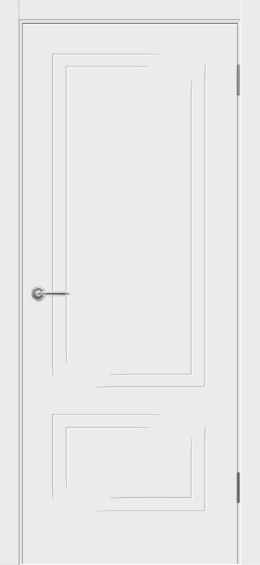 Межкомнатная дверь эмаль FLAT LUX GEOMETRY 2P глухое без притвора Белый 600х2000