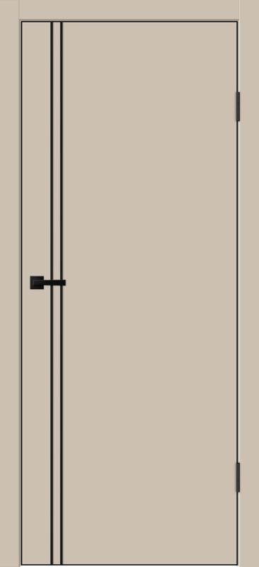 Песочный, 800х2000, LR, б/врезки замка и петель, кромка с 4х ст., цвет чёрный, молдинг цвет черный