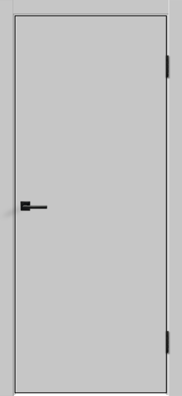 Межкомнатная дверь эмаль ФЛЭТ 40/БЛЭК глухое цвет Светло-серый 600х2000