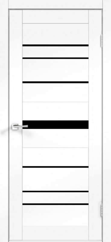 Ясень белый структурный, 900х2000, LR, б/врезки замка и петель, стекло Лакобель черное