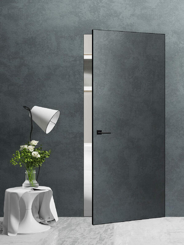 700х2000, LR, з. M1895 BL (черный), врезка п/скр. п. Kubica K6360/38 2шт, чёрная алюм. кромка с 4х ст.