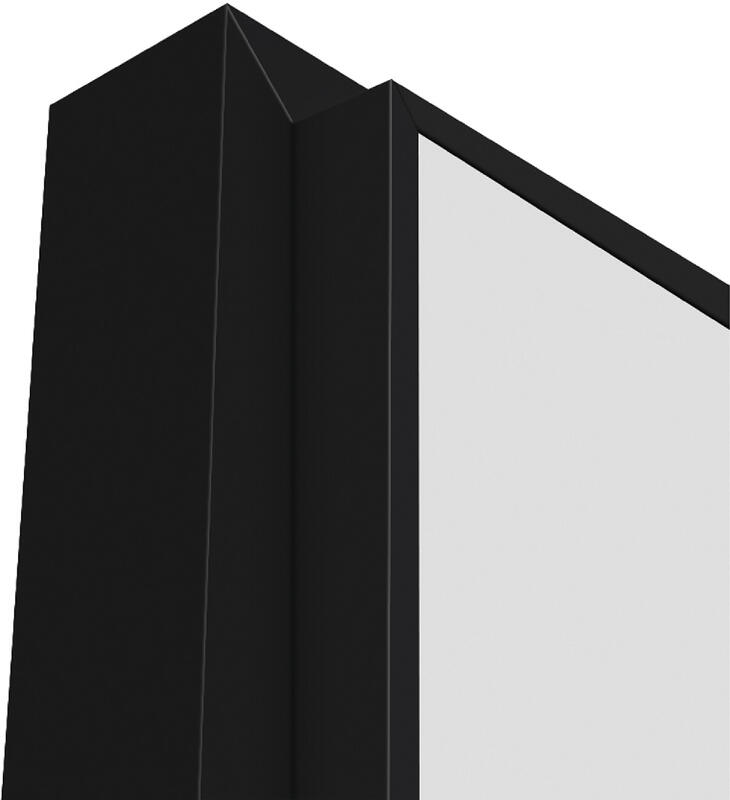 600х2000, L, з. M1895 BL (черный), врезка п/скр. п. Kubica K6360/38 2шт, чёрная алюм. кромка с 3х ст.