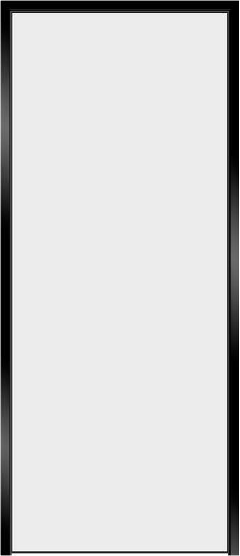 700х2000, L, з. M1895 BL (черный), врезка п/скр. п. Kubica K6360/38 2шт, чёрная алюм. кромка с 3х ст.