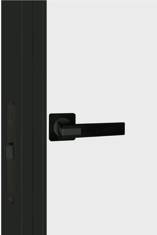 900х2300, L, з. M1895 BL (черный), врезка п/скр. п. Kubica K6360/38 3шт, чёрная алюм. кромка с 3х ст.