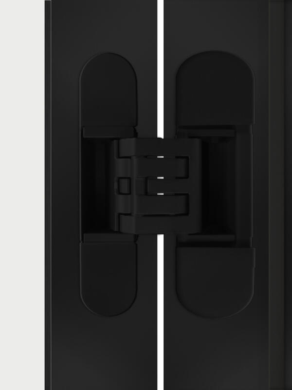 900х2300, L, з. M1895 BL (черный), врезка п/скр. п. Kubica K6360/38 3шт, чёрная алюм. кромка с 3х ст.