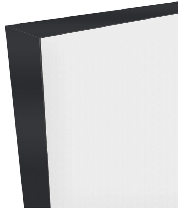 600х2300, L, з. M1895 BL (черный), врезка п/скр. п. Kubica K1019 3шт, чёрная алюм. кромка с 4х ст.