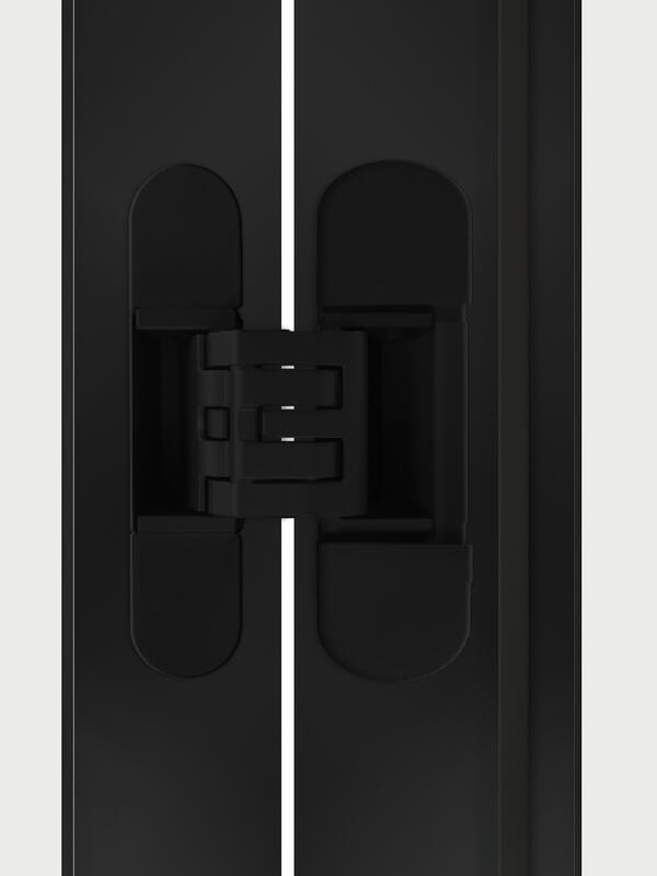 700х2200, L, з. M1895 BL (черный), врезка п/скр. п. Kubica K1019 2шт, чёрная алюм. кромка с 4х ст.