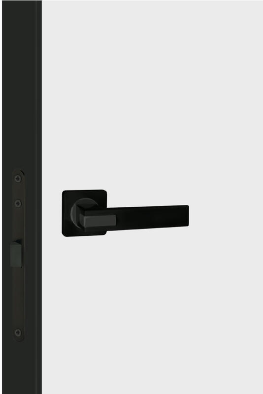 900х2300, L, з. M1895 BL (черный), врезка п/скр. п. Kubica K1019 3шт, чёрная алюм. кромка с 4х ст.