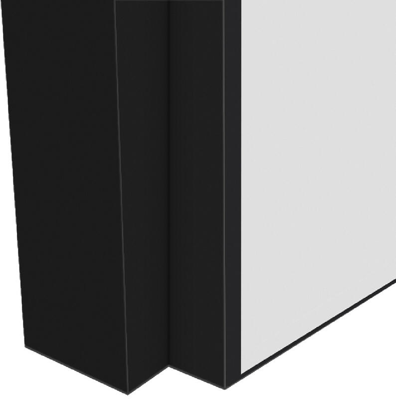 800х2000, L, з. M1895 BL (черный), врезка п/скр. п. Kubica K6360/38 2шт, чёрная алюм. кромка с 4х ст.