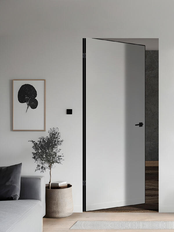 600х2000, R, з. M1895 BL (черный), врезка п/скр. п. Kubica K6360/38 2шт, чёрная алюм. кромка с 4х ст.