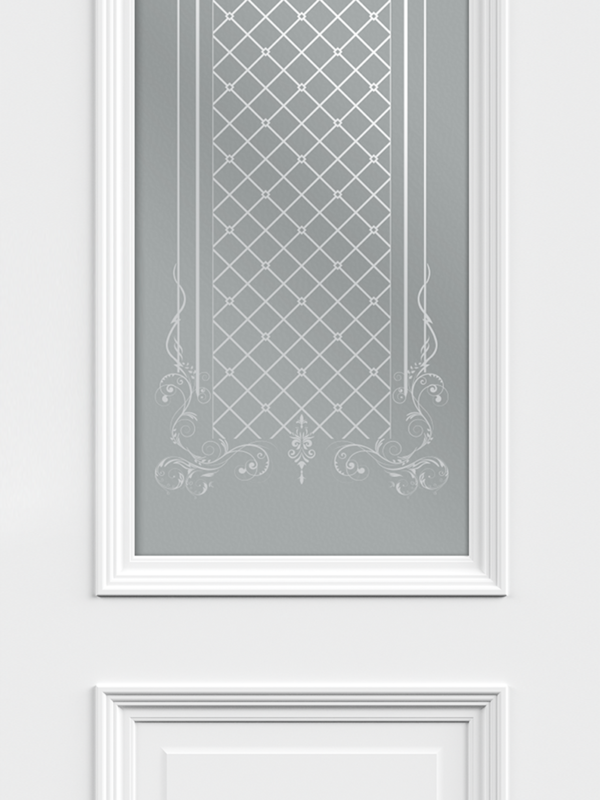 Белый, 600х2000, LR, врезка п/з. 1895Р, без врезки п/петли, стекло Мателюкс Престиж, б/отв. п/фурнитуру