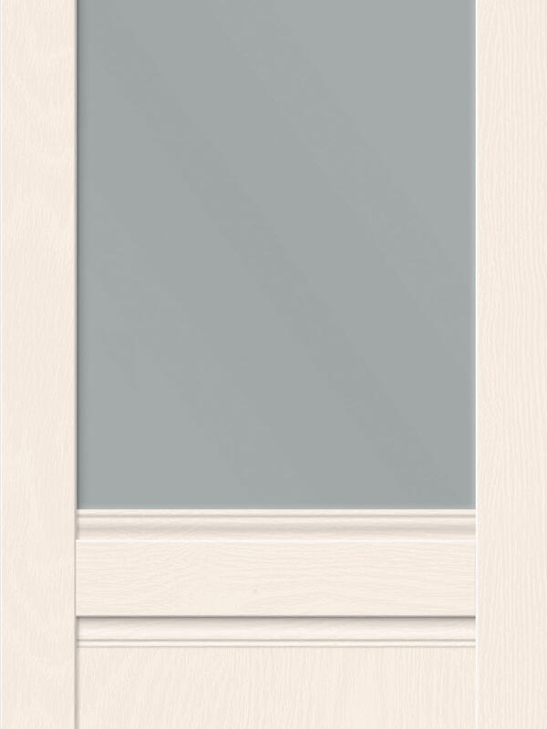 Молочный текстурированный, 800х2000, LR, б/врезки замка и петель, стекло Мателюкс, прямая филенка