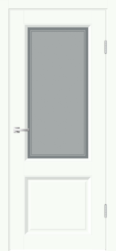 Межкомнатная дверь EMALUX ALTO 21 со стеклом 2V без притвора Белый опал 600х2000