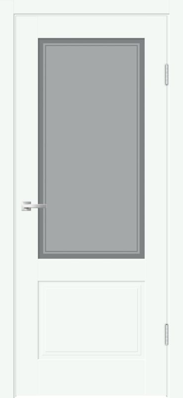 Межкомнатная дверь ЭМАЛЮКС АЛЬТО 22 со стеклом 2V без притвора Эльбрус 600х2000