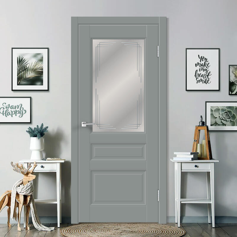 Серый Агат, 800х2000, LR, б/врезки замка и петель, стекло Грани Мателюкс