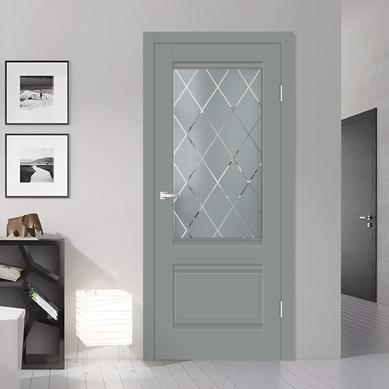 Серый Агат, 600х2000, LR, б/врезки замка и петель, стекло РОМБ светлый