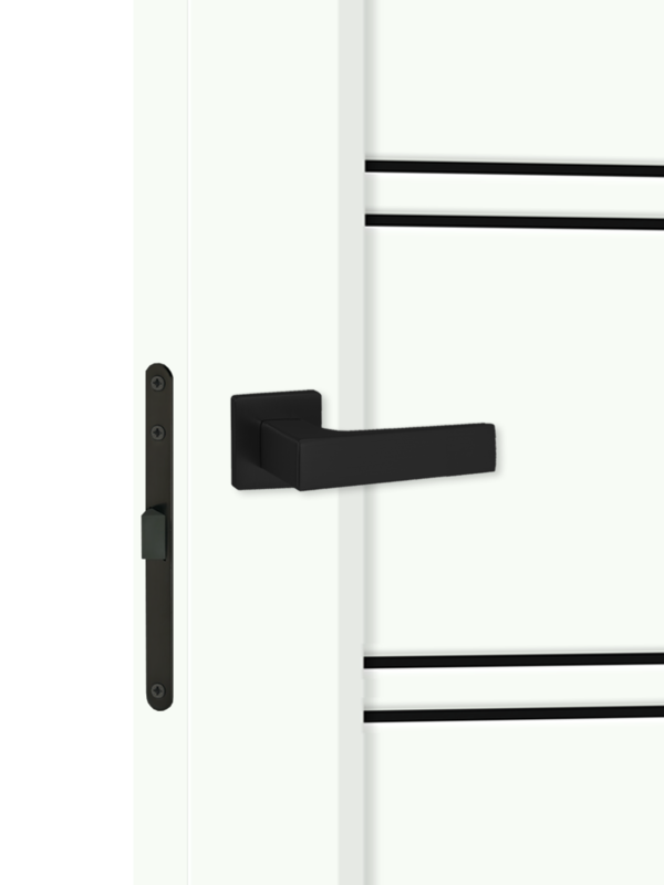 Белый Опал, 600х2000, LR, б/врезки замка и петель, стекло Лакобель черное