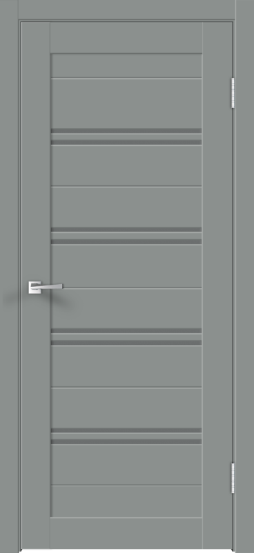 Серый Агат, 700х2000, LR, б/врезки замка и петель, стекло Мателюкс Графит