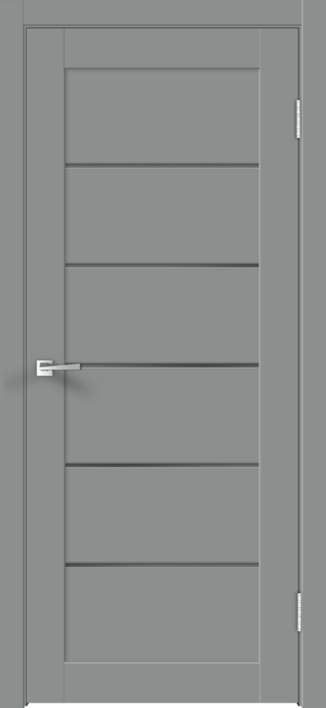 Серый Агат, 800х2000, LR, б/врезки замка и петель, стекло Мателюкс Графит