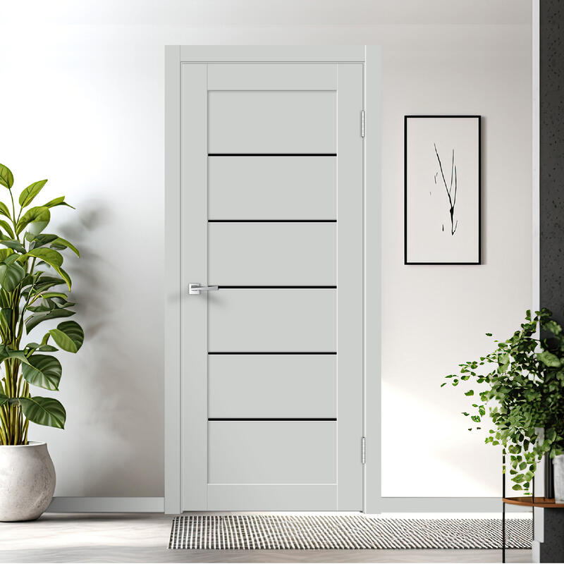 Доломит, 800х2000, LR, б/врезки замка и петель, стекло Лакобель черное