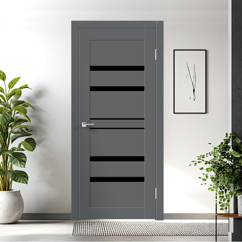 Вулкан, 900х2000, LR, б/врезки замка и петель, стекло Лакобель черное