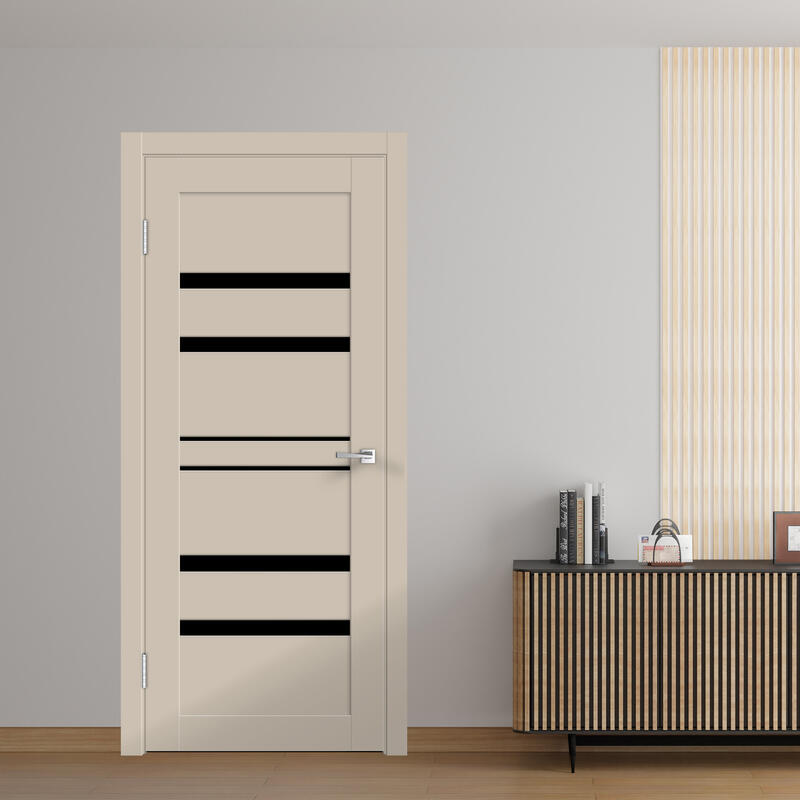 Кварцит, 700х2000, LR, б/врезки замка и петель, стекло Лакобель черное