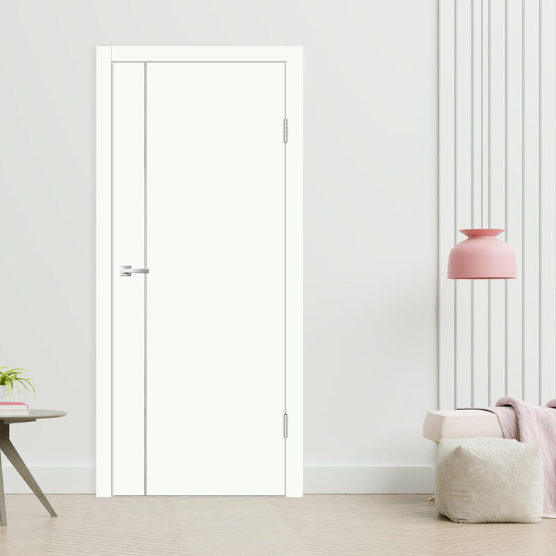 Белый Опал, 700х2000, LR, б/врезки замка и петель, кромка ABS 2мм с 4х ст., молдинг цвет алюм.