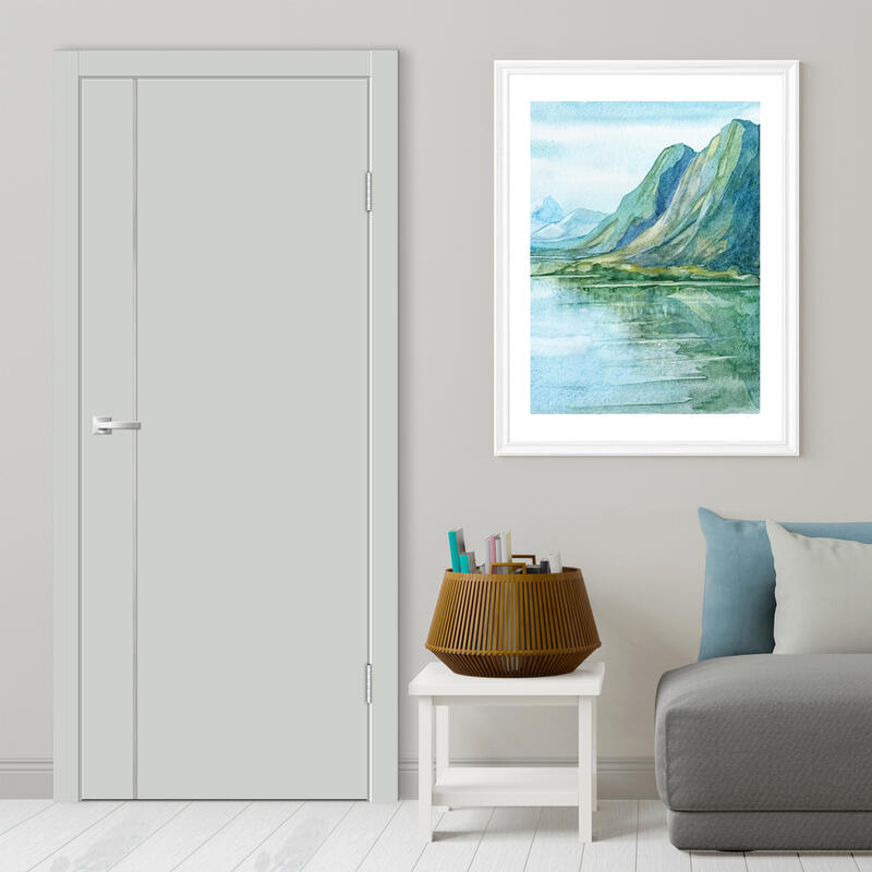 Доломит, 700х2000, LR, б/врезки замка и петель, кромка ABS 2мм с 4х ст., молдинг цвет алюм.