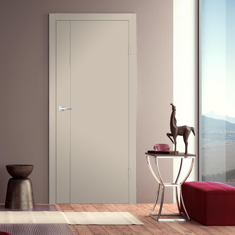 Кварцит, 800х2000, LR, б/врезки замка и петель, кромка ABS 2мм с 4х ст., молдинг цвет алюм.