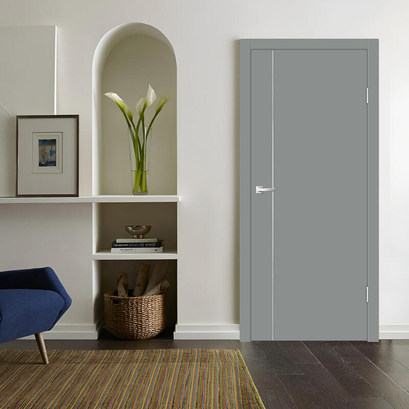 Серый Агат, 800х2000, LR, б/врезки замка и петель, кромка ABS 2мм с 4х ст., молдинг цвет алюм.