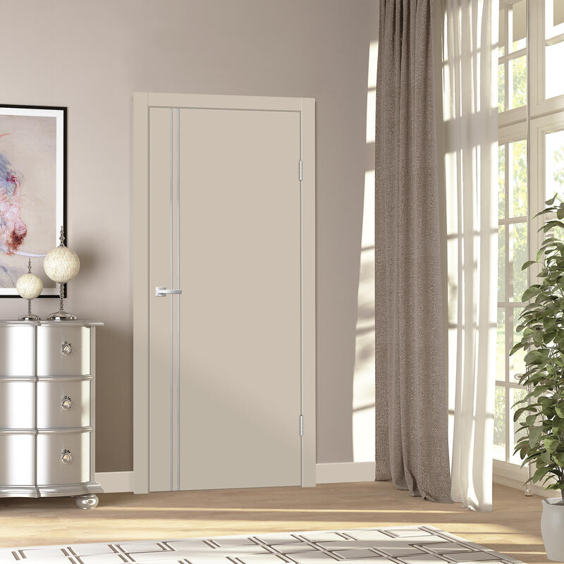 Кварцит, 800х2000, LR, б/врезки замка и петель, кромка ABS 2мм с 4х ст., молдинг цвет алюм.