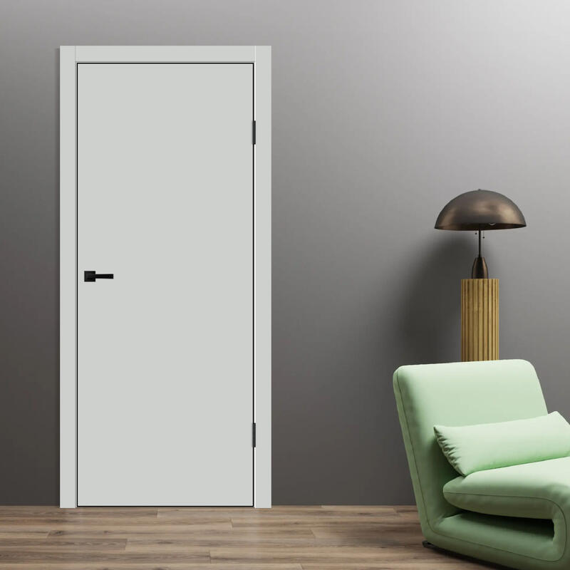 Доломит, 700х2000, LR, з. M1895 BL (черный), без врезки п/петли, чёрная алюм. кромка с 4х ст.