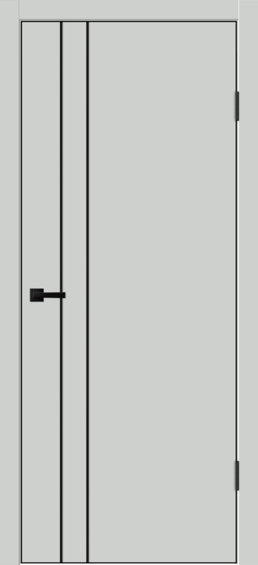 Доломит, 600х2000, LR, з. M1895 BL (черный), без врезки п/петли, чёрная алюм. кромка с 4х ст.