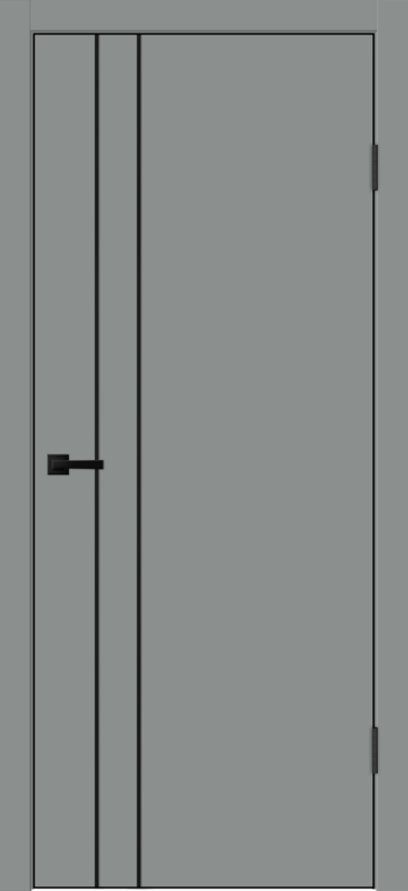 Серый Агат, 600х2000, LR, з. M1895 BL (черный), без врезки п/петли, чёрная алюм. кромка с 4х ст.